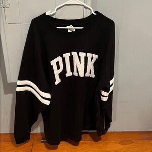 Nwot PINK Victoria's Secret Black Sweatshirt size xxl